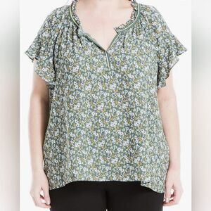 Max‎ studio green floral design top